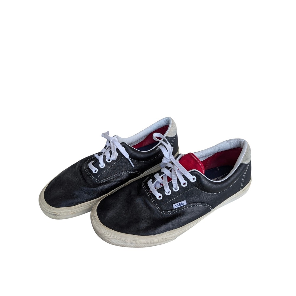 Vans Era Leather Black Red White Mens Size 12 Shoes Sneakers